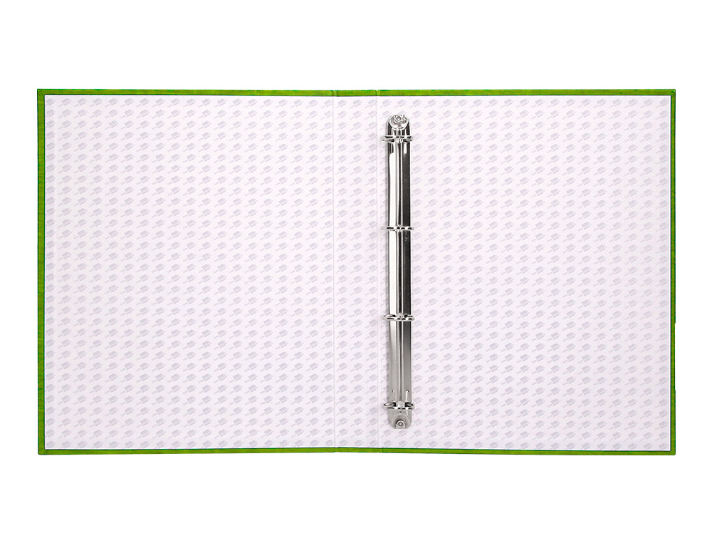 CLASSEUR LIDERPAPEL 4 ANNEAUX RONDS 25MM A4+ CARTON REMBORD PAPER COAT COLORIS VERT CLAIR