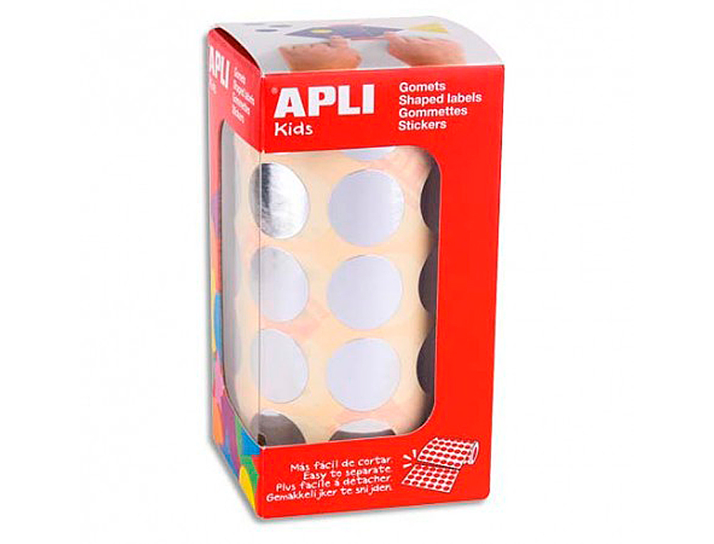 GOMMETTE MTALLISE APLI AGIPA RONDE DIAMTRE 20MM COLORIS ARGENT ROULEAU 1770 UNITS