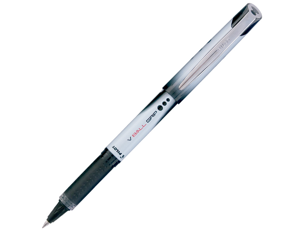 ROLLER PILOT VBALL GRIP CRITURE LARGE 1MM POINTE ACIER INOXYDABLE NIVEAU ENCRE LIQUIDE VISIBLE GRIP CAOUTCHOUC NOIR