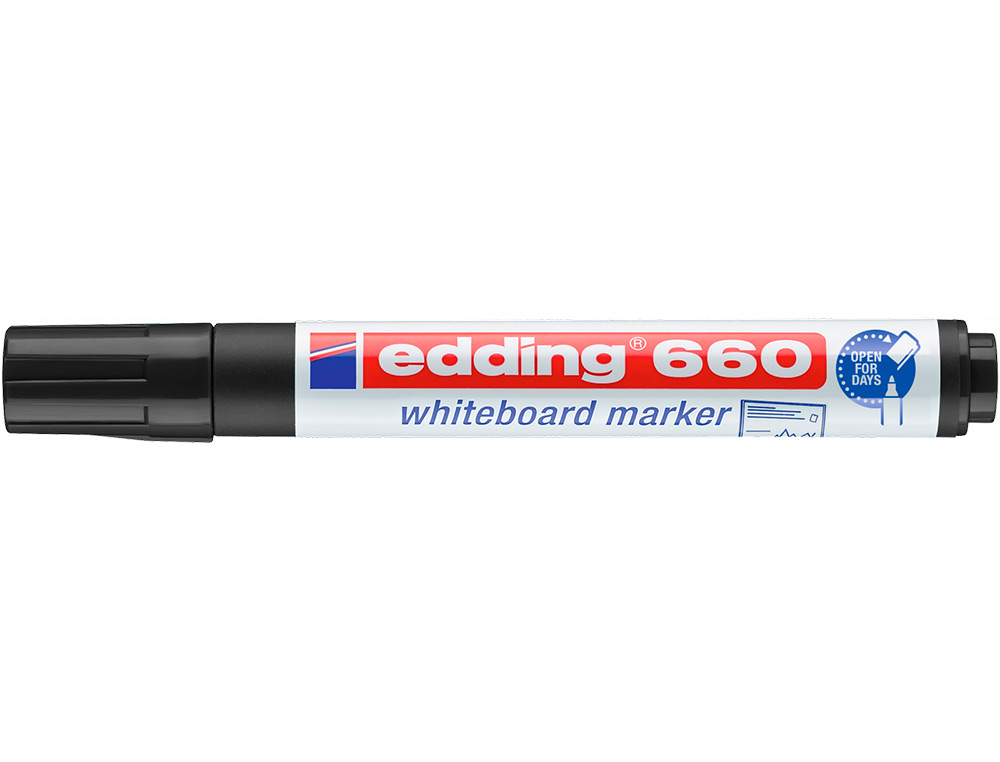 MARQUEUR EDDING E660 TABLEAU BLANC RECHARGEABLE POINTE OGIVE TRACÉ 1.5/3MM ENCRE CAP-OFF PIGMENTÉE NON TOXIQUE NOIR