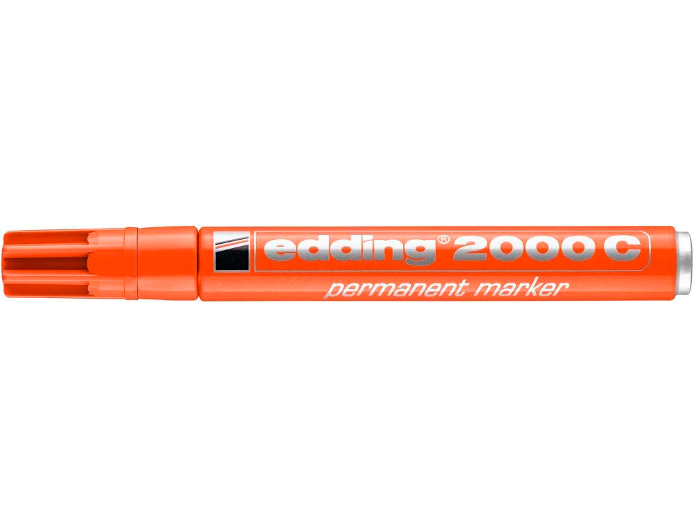 MARQUEUR EDDING PERMANENT E2000C POINTE OGIVE TRACÉ 1.5/3MM CORPS ALUMINIUM ENCRE FAIBLE ODEUR SÉCHAGE RAPIDE ROUGE