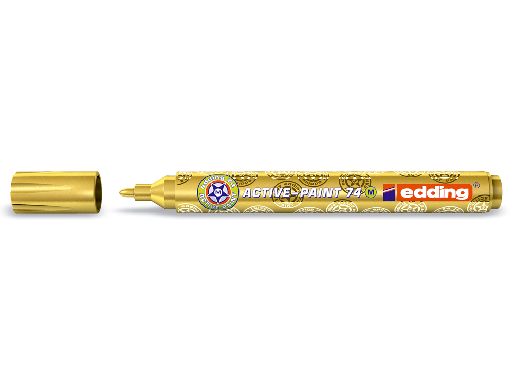 MARQUEUR EDDING ACTIVE PAINT POINTE FINE OGIVE ENCRE PIGMENTÉE OPAQUE LAQUÉE SYSTÈME VALVE COULEUR OR