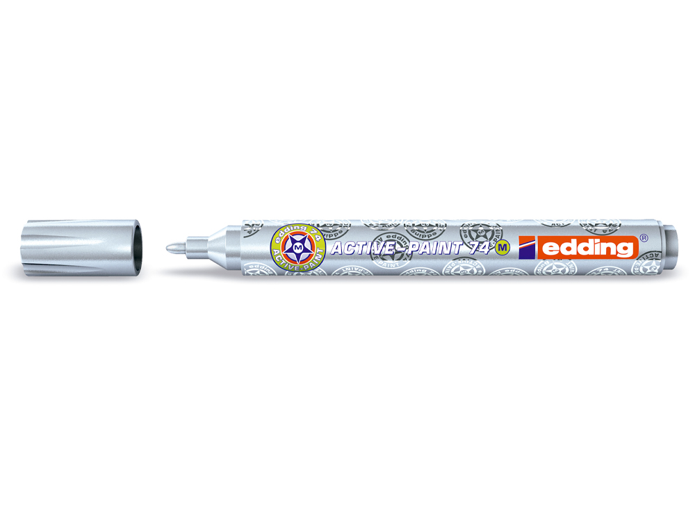 MARQUEUR EDDING ACTIVE PAINT POINTE FINE OGIVE ENCRE PIGMENTÉE OPAQUE LAQUÉE SYSTÈME VALVE COULEUR ARGENT