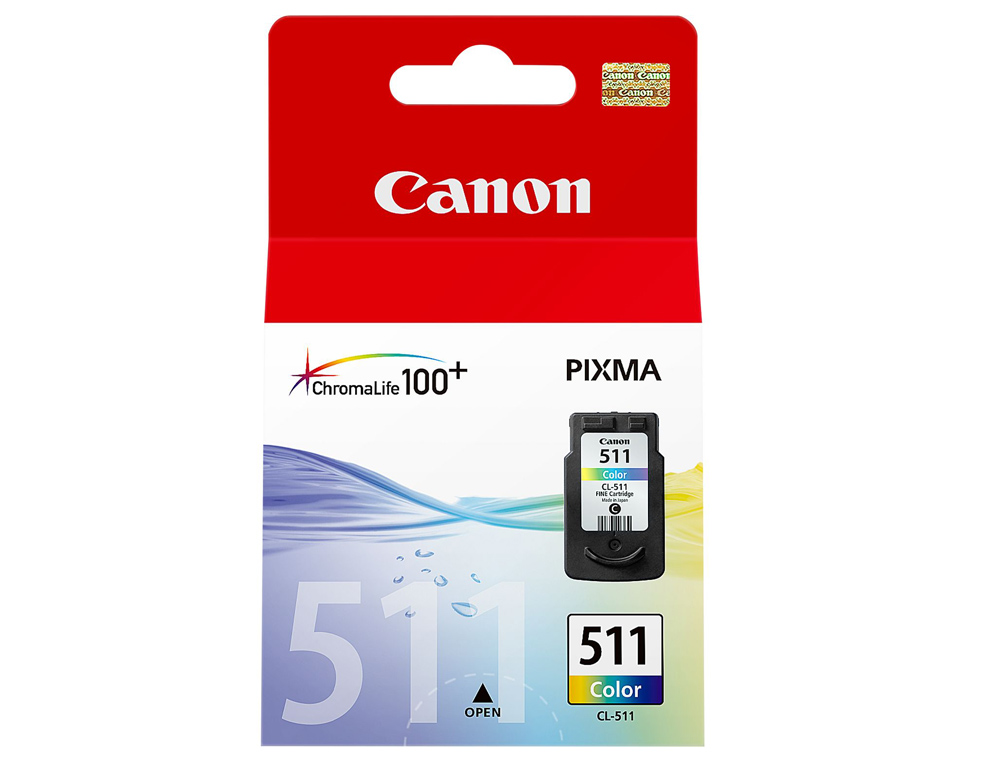 CARTOUCHE CANON JET D'ENCRE 2972 B001-CL511 TÊTE+ENCRE 3 COULEURS CYAN/MAGENTA/JAUNE 240P