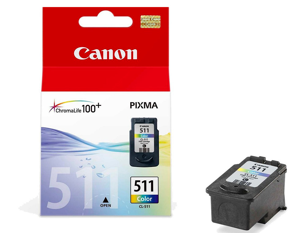 CARTOUCHE CANON JET D'ENCRE 2972 B001-CL511 TÊTE+ENCRE 3 COULEURS CYAN/MAGENTA/JAUNE 240P