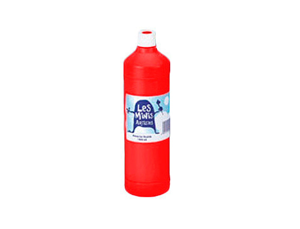 GOUACHE MINI ARTISTES ÉCONOMIQUE ULTRA-LAVABLE PRÊTE À L'EMPLOI ÉPAISSE ONCTUEUSE COLORIS ROUGE FLACON 1000ML