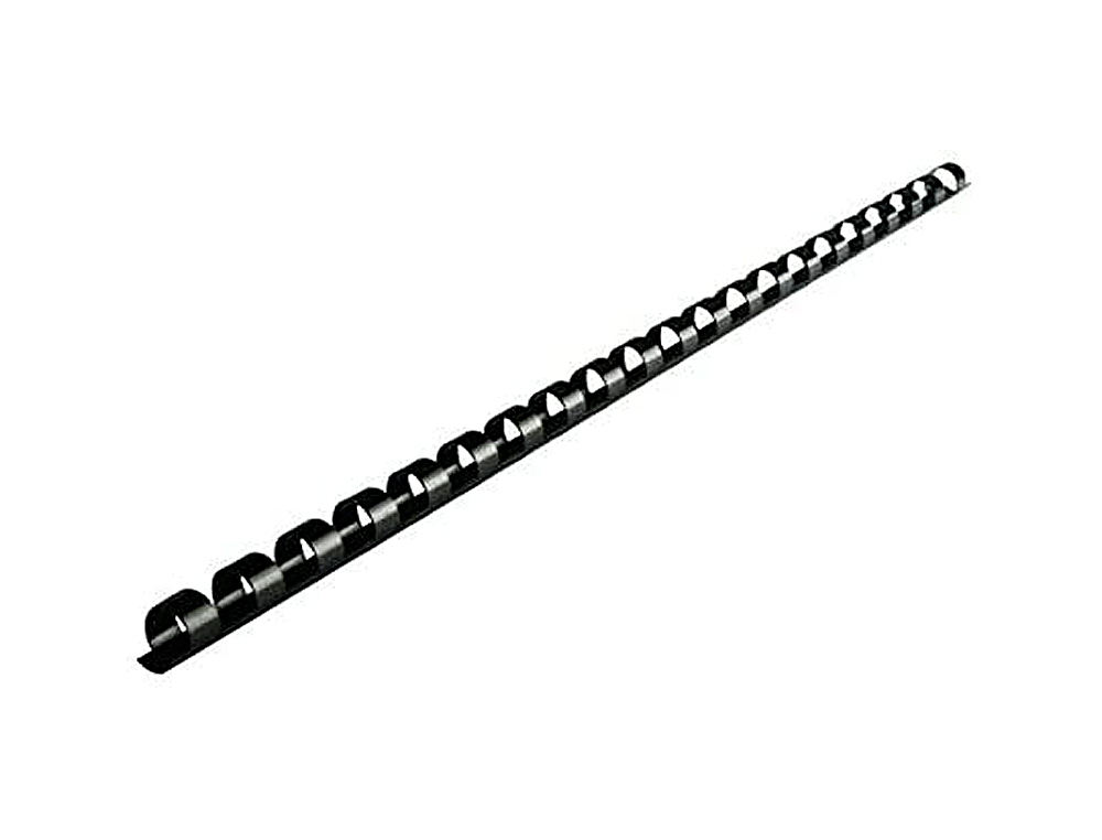 ANNEAU PLASTIQUE  RELIER FELLOWES DOS ROND CAPACIT 20F 6MM DIAMTRE 300MM LONGUEUR COLORIS NOIR BOTE 100 UNITS