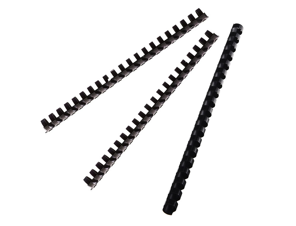 ANNEAU PLASTIQUE À RELIER FELLOWES DOS ROND CAPACITÉ 100F 14MM DIAMÈTRE 300MM LONGUEUR COLORIS NOIR BOÎTE 100 UNITÉS