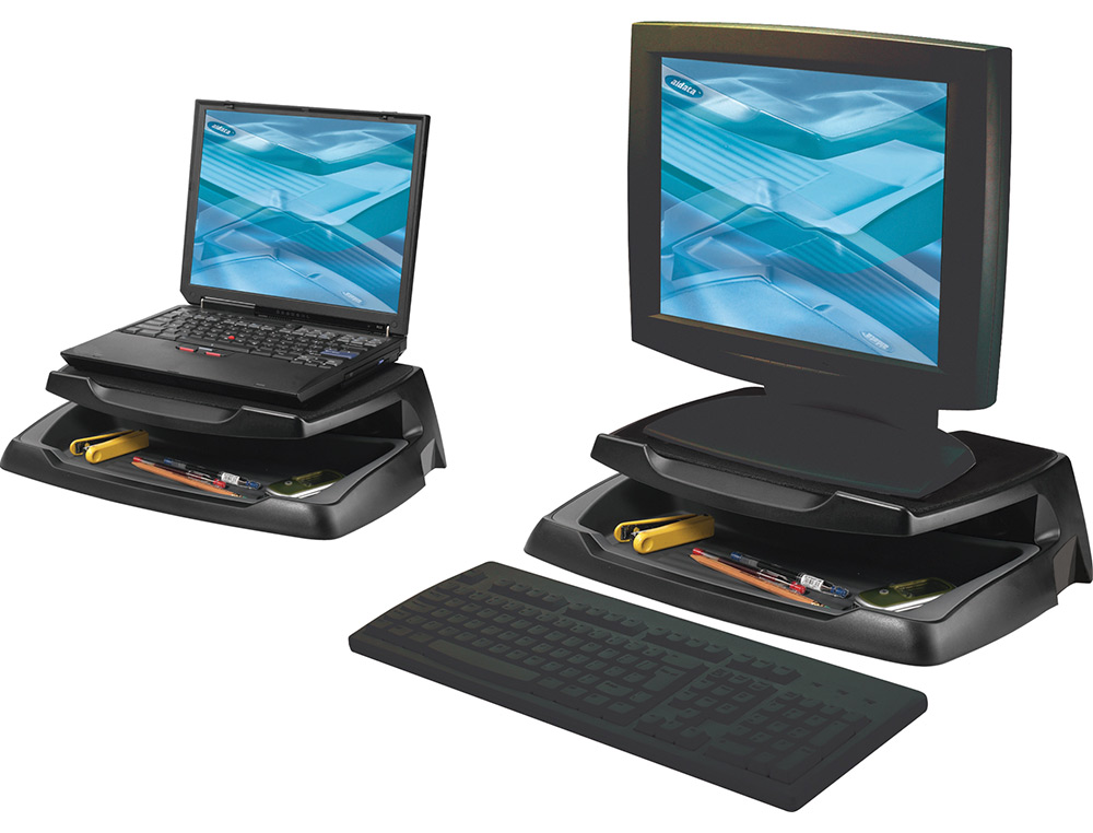 SUPPORT MONITEUR Q-CONNECT ÉCRAN PLAT ROBUSTE ESPACE RANGEMENT SUPPORTE 5KG