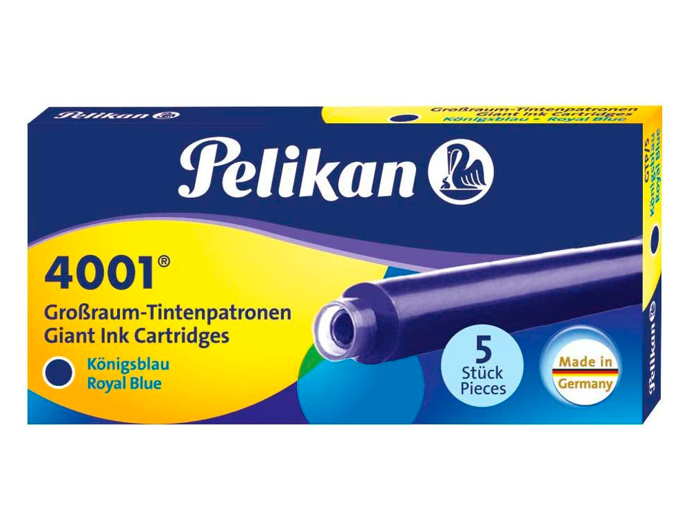 CARTOUCHE PELIKAN LONGUE STANDARD ENCRE BLEUE EFFAABLE TUI 5 UNITS