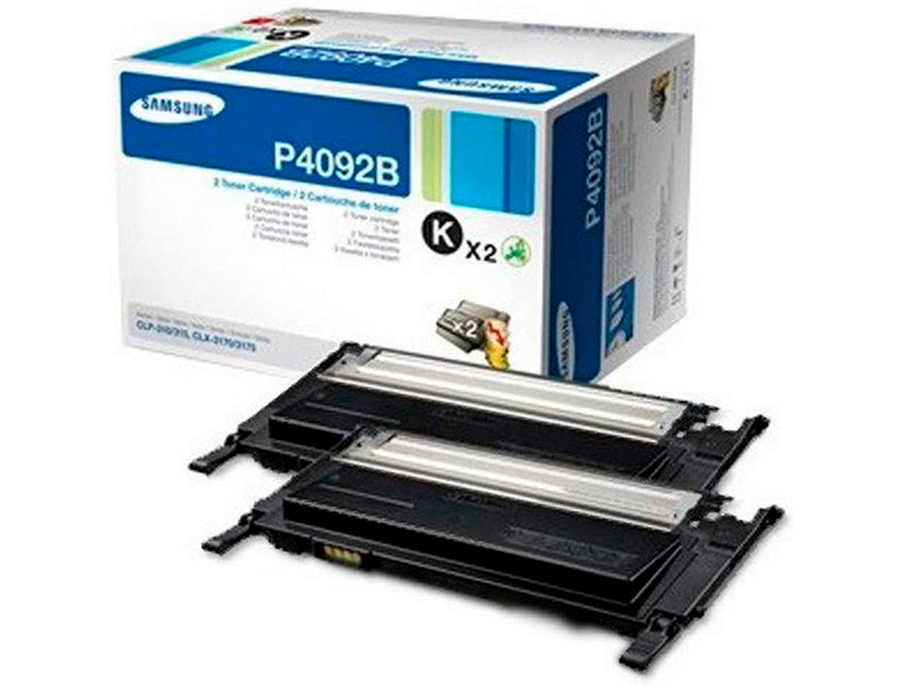 TONER LASER SAMSUNG SU391A MULTIFONCTIONS CLT-P4092B COULEUR NOIR 3000P PACK 2 UNITS