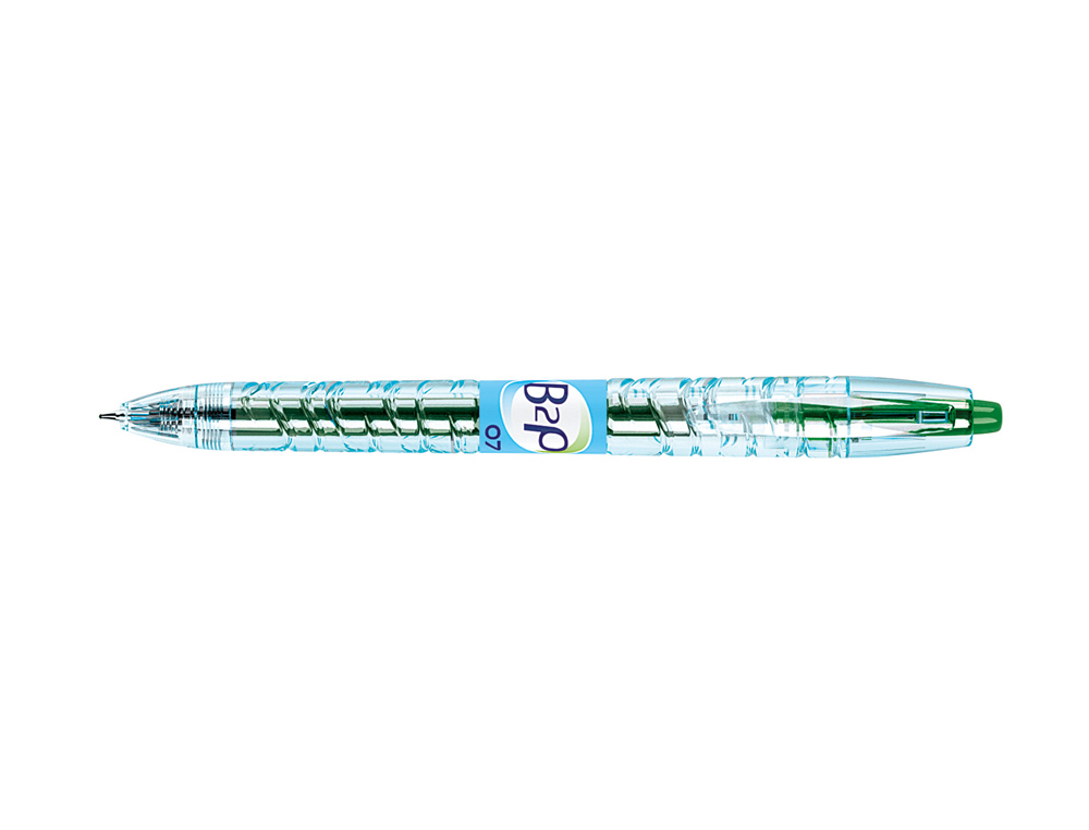 ROLLER PILOT B2P GEL ÉCRITURE MOYENNE 0.7MM CORPS PLASTIQUE RECYCLÉ TRANSLUCIDE RECHARGEABLE COLORIS VERT