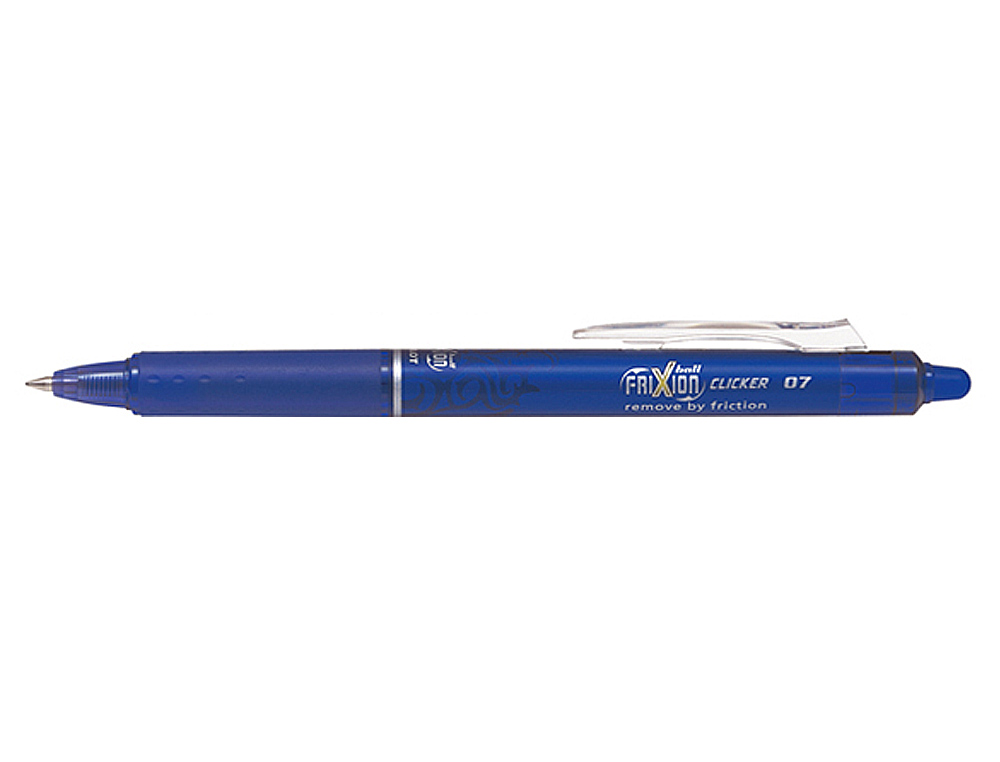 ROLLER PILOT FRIXION CLICKER CRITURE MOYENNE 0.35MM ENCRE EFFAABLE GOMME SERTIE GRIP PREHENSION RECHARGEABLE BLEU