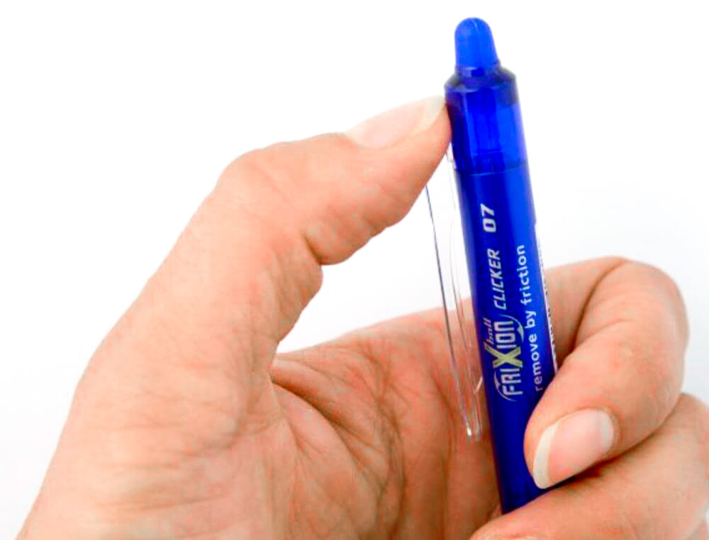 ROLLER PILOT FRIXION CLICKER CRITURE MOYENNE 0.35MM ENCRE EFFAABLE GOMME SERTIE GRIP PREHENSION RECHARGEABLE BLEU