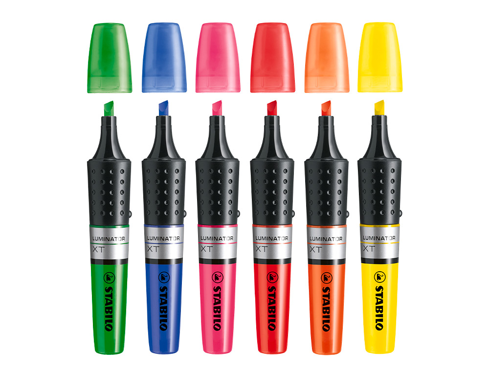 SURLIGNEUR STABILO LUMINATOR TRACÉ 2/5MM ENCRE LIQUIDE NIVEAU VISIBLE BASE ERGONOMIQUE COLORIS JAUNE