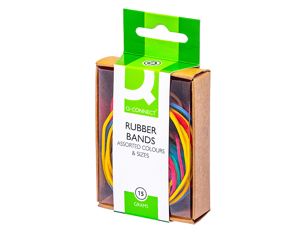 BRACELET CAOUTCHOUC Q-CONNECT 4MM ET 80MM COLORIS ASSORTIS BOÎTE DISTRIBUTRICE 15G