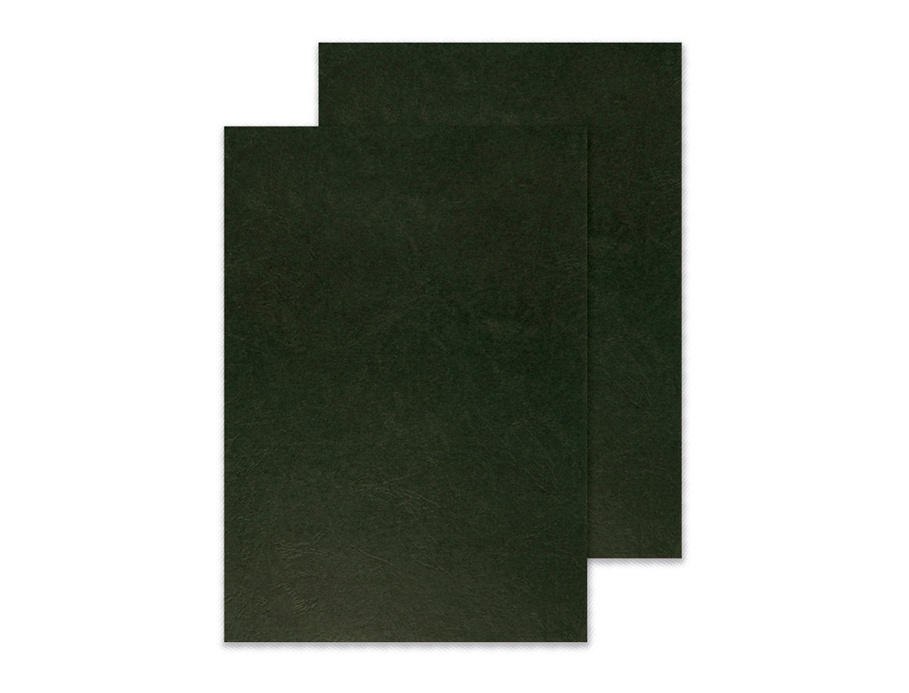 COUVERTURE Q-CONNECT CARTON 250G GRAIN CUIR POUR RELIURE FORMAT A4 COLORIS NOIR PAQUET 100 UNITÉS