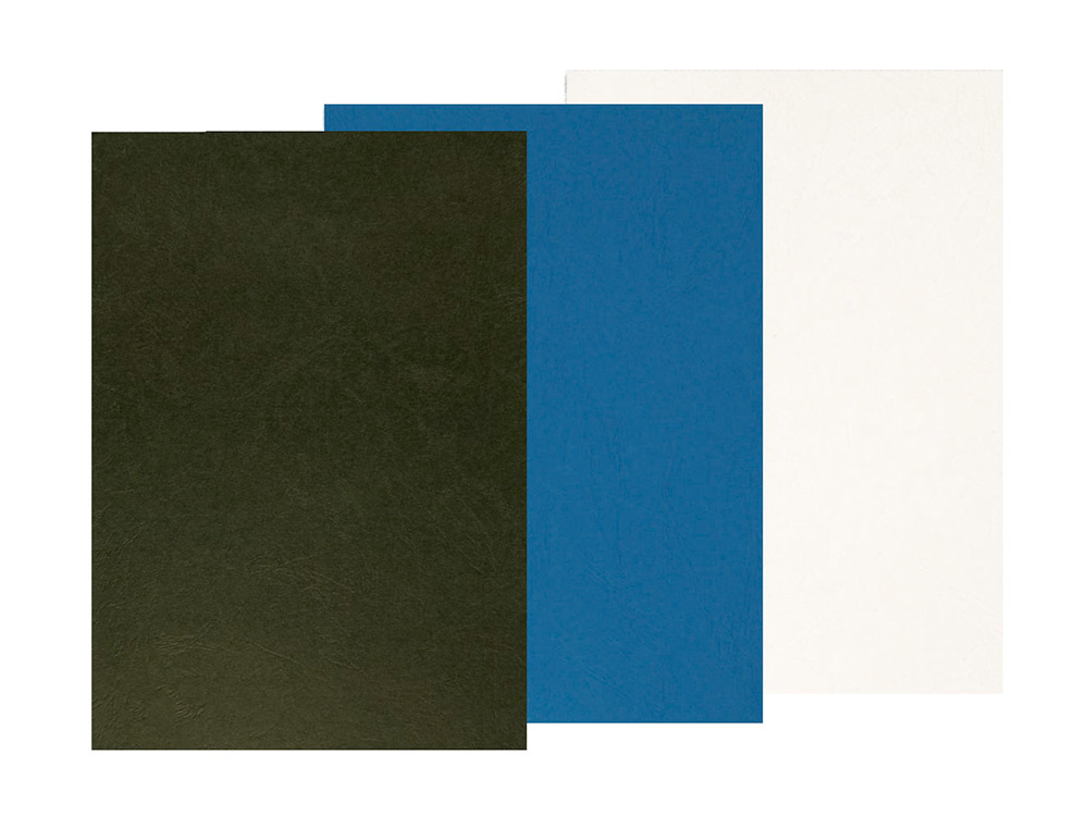 COUVERTURE Q-CONNECT CARTON 250G GRAIN CUIR POUR RELIURE FORMAT A4 COLORIS NOIR PAQUET 100 UNITÉS