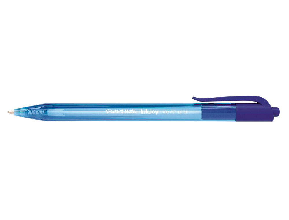 STYLO-BILLE PAPER MATE INKJOY 100 ÉCRITURE MOYENNE 0.7MM ENCRE ULTRA DOUCE RÉSISTE BAVURES RÉTRACTABLE COLORIS BLEU