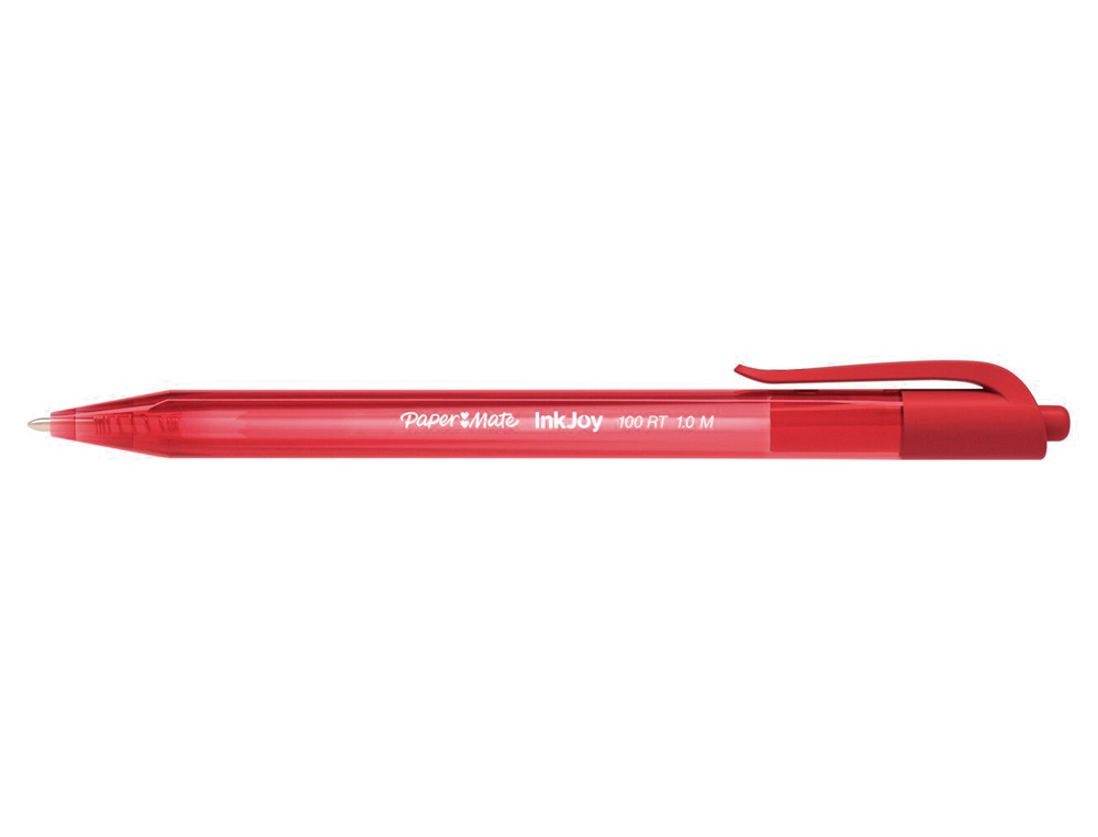 STYLO-BILLE PAPER MATE INKJOY 100 ÉCRITURE MOYENNE 0.7MM ENCRE ULTRA DOUCE RÉSISTE BAVURES RÉTRACTABLE COLORIS ROUGE