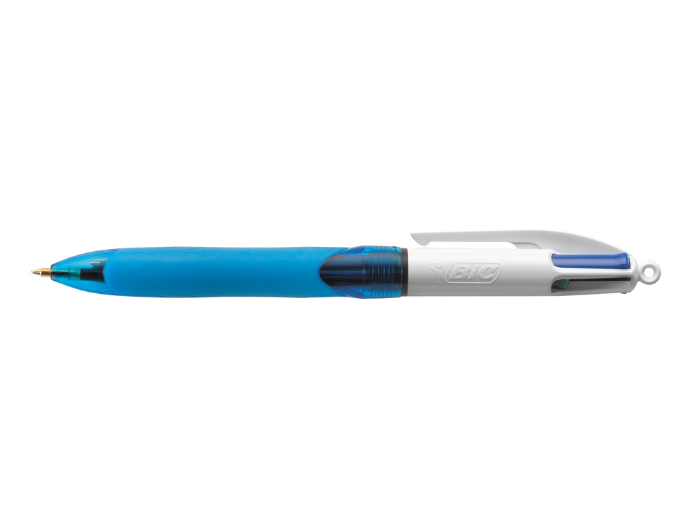 STYLO-BILLE BIC 4 COULEURS GRIP PRO POINTE MOYENNE ENCRE CLASSIQUE RÉTRACTABLE RECHARGEABLE 4 COULEURS