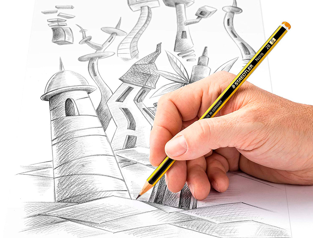 CRAYON GRAPHITE STAEDTLER NORIS 120 2B HEXAGONAL MINE 2MM TRÈS RÉSISTANTE