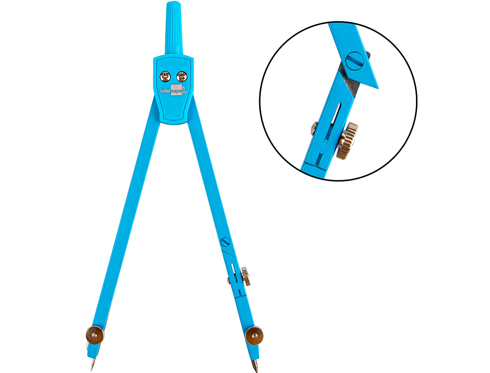 COMPAS LIDERPAPEL ARTICUL ADAPTATEUR UNIVERSEL CIRCONFRENCE 38CM LONGUEUR 14CM MINE 2MM TUI COLORIS ASSORTIS