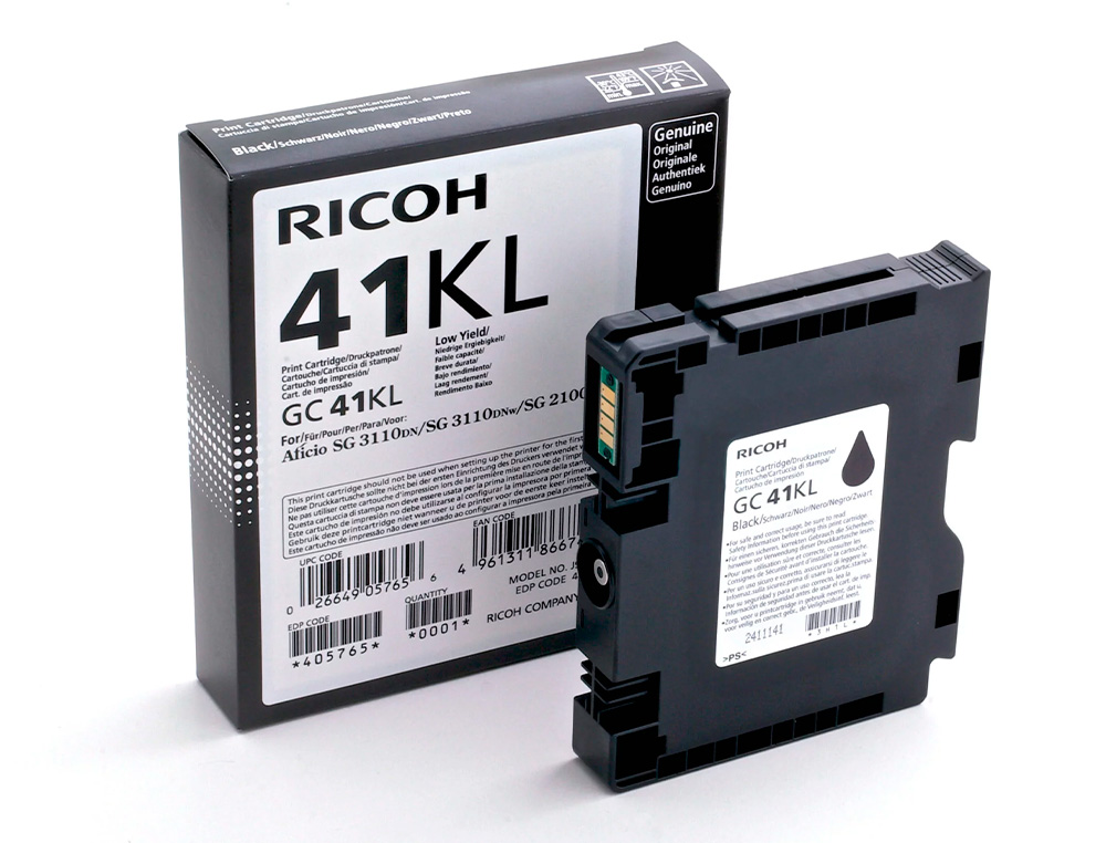 CARTOUCHE RICOH GC41L JET D'ENCRE 405765 POUR SG2100N COULEUR NOIR 600P