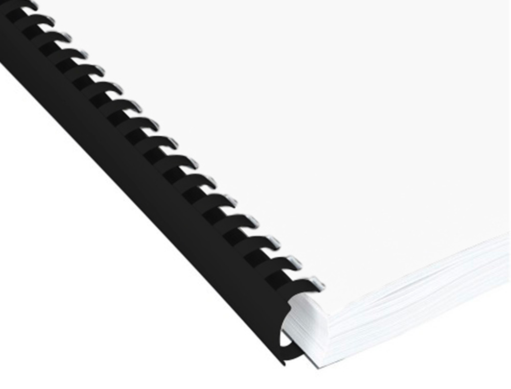 ANNEAU PLASTIQUE À RELIER Q-CONNECT CAPACITÉ 120F 16MM DIAMÈTRE COLORIS NOIR BOÎTE 50 UNITÉS