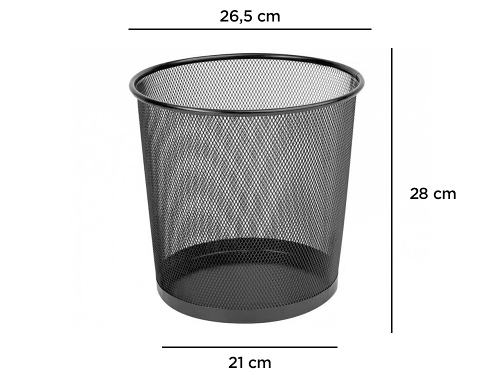 CORBEILLE À PAPIER Q-CONNECT MAILLE MÉTALLIQUE 13L 265MM DIAMÈTRE HAUTEUR 280MM COLORIS NOIR