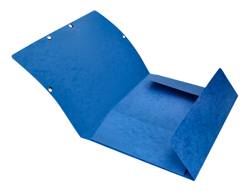 CHEMISE Q-CONNECT CARTE LUSTRE 375G POUR DOCUMENTS A4 320X243MM 3 RABATS COLORIS BLEU