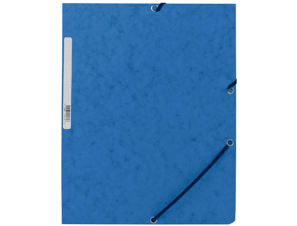 CHEMISE Q-CONNECT CARTE LUSTRE 375G POUR DOCUMENTS A4 320X243MM 3 RABATS COLORIS BLEU