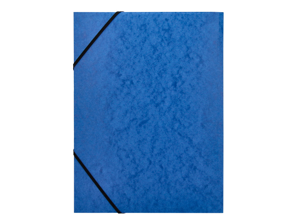 CHEMISE Q-CONNECT CARTE LUSTRE 375G POUR DOCUMENTS A4 320X243MM 3 RABATS COLORIS BLEU