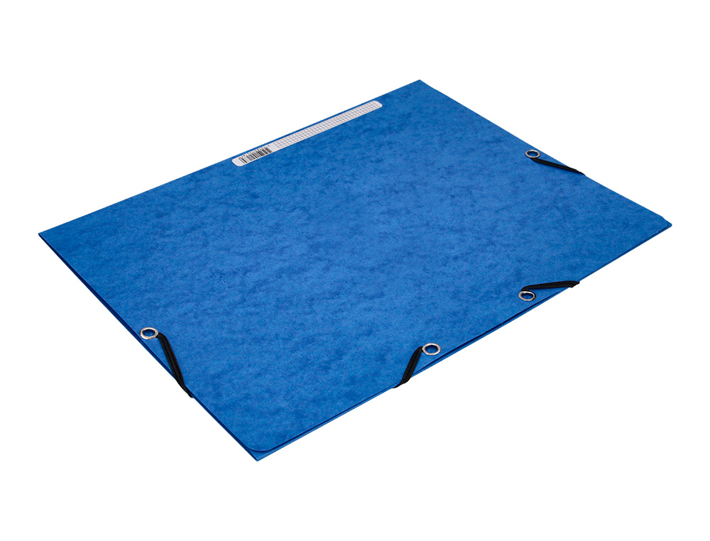 CHEMISE Q-CONNECT CARTE LUSTRE 375G POUR DOCUMENTS A4 320X243MM 3 RABATS COLORIS BLEU