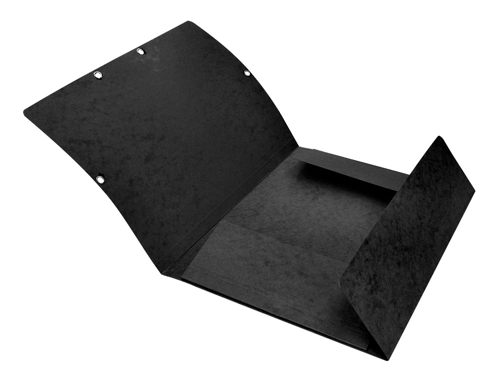 CHEMISE Q-CONNECT CARTE LUSTRE 375G POUR DOCUMENTS A4 320X243MM 3 RABATS COLORIS NOIR