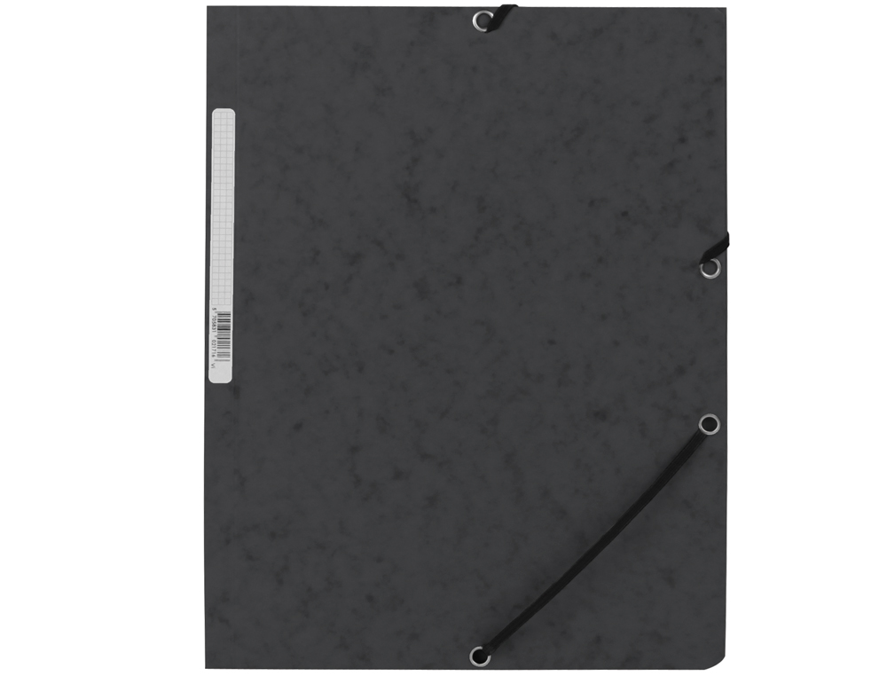 CHEMISE Q-CONNECT CARTE LUSTRE 375G POUR DOCUMENTS A4 320X243MM 3 RABATS COLORIS NOIR