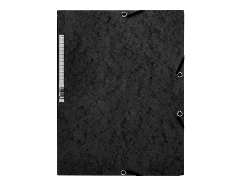 CHEMISE Q-CONNECT CARTE LUSTRE 375G POUR DOCUMENTS A4 320X243MM 3 RABATS COLORIS NOIR