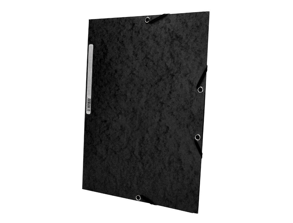 CHEMISE Q-CONNECT CARTE LUSTRE 375G POUR DOCUMENTS A4 320X243MM 3 RABATS COLORIS NOIR