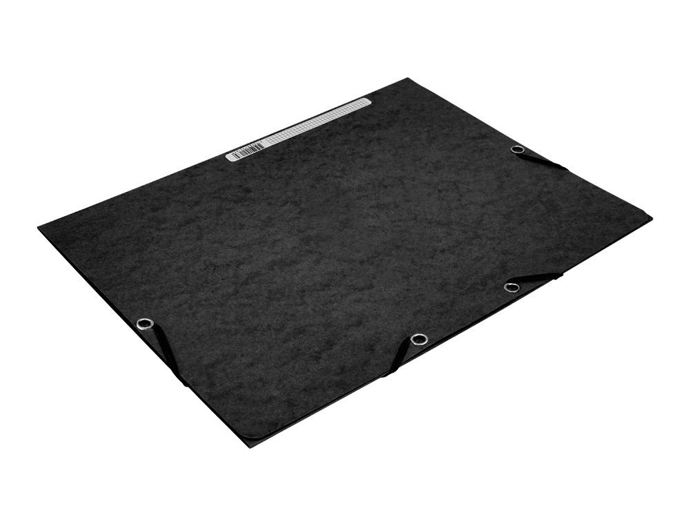 CHEMISE Q-CONNECT CARTE LUSTRE 375G POUR DOCUMENTS A4 320X243MM 3 RABATS COLORIS NOIR