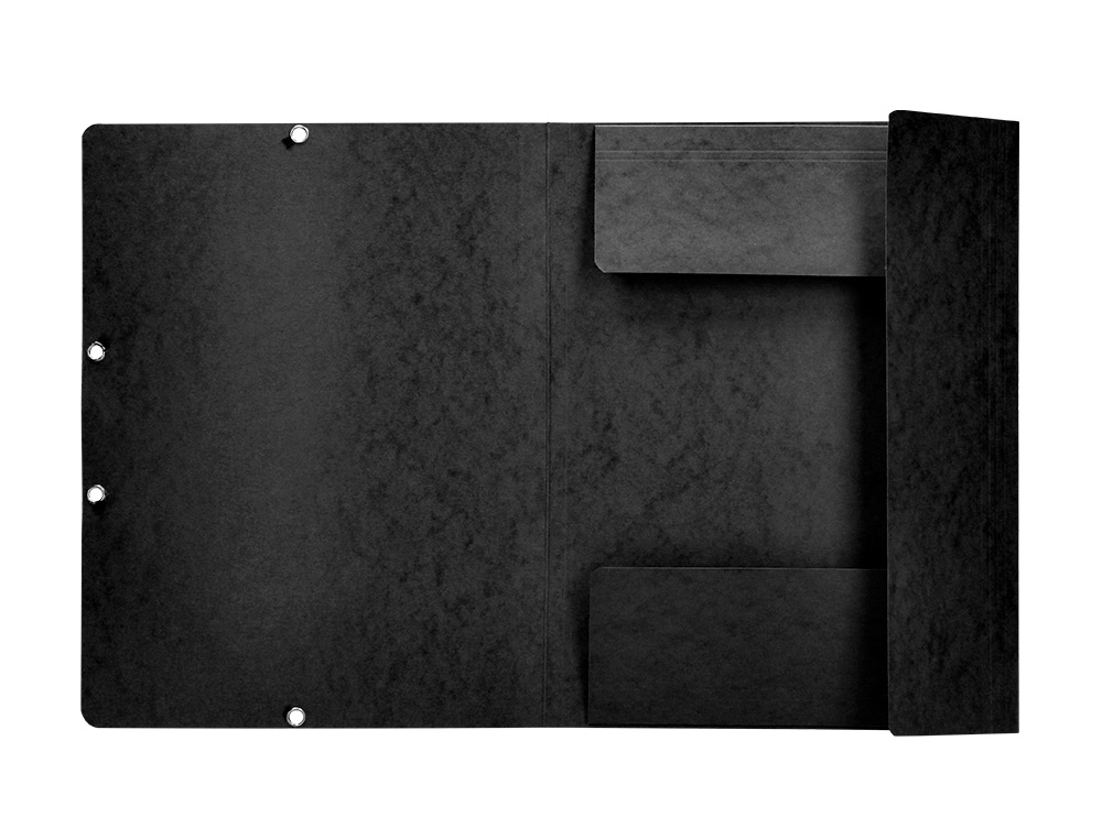 CHEMISE Q-CONNECT CARTE LUSTRE 375G POUR DOCUMENTS A4 320X243MM 3 RABATS COLORIS NOIR