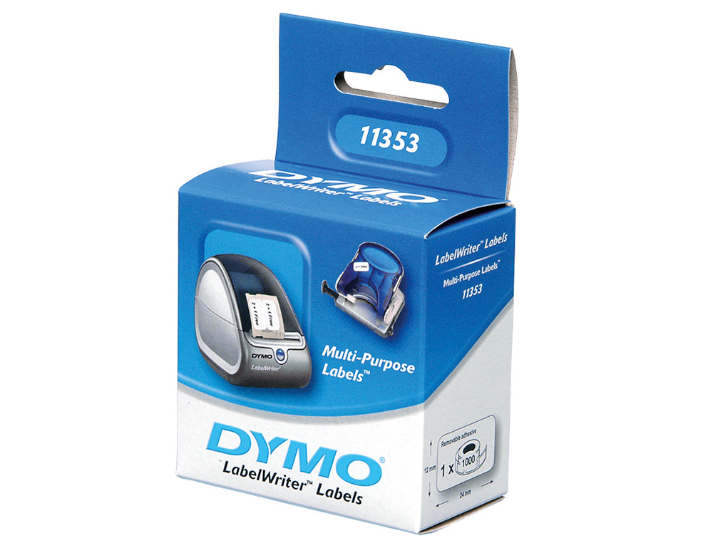 ROULEAU TIQUETTES DYMO LABEL WRITER 24X12MM 1000 TIQUETTES SUPPORT PAPIER