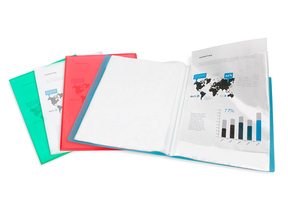PROTGE-DOCUMENTS LIDERPAPEL POLYPROPYLNE COUVERTURE FLEXIBLE 30 POCHETTES FIXES A4 210X297MM TRANSPARENT