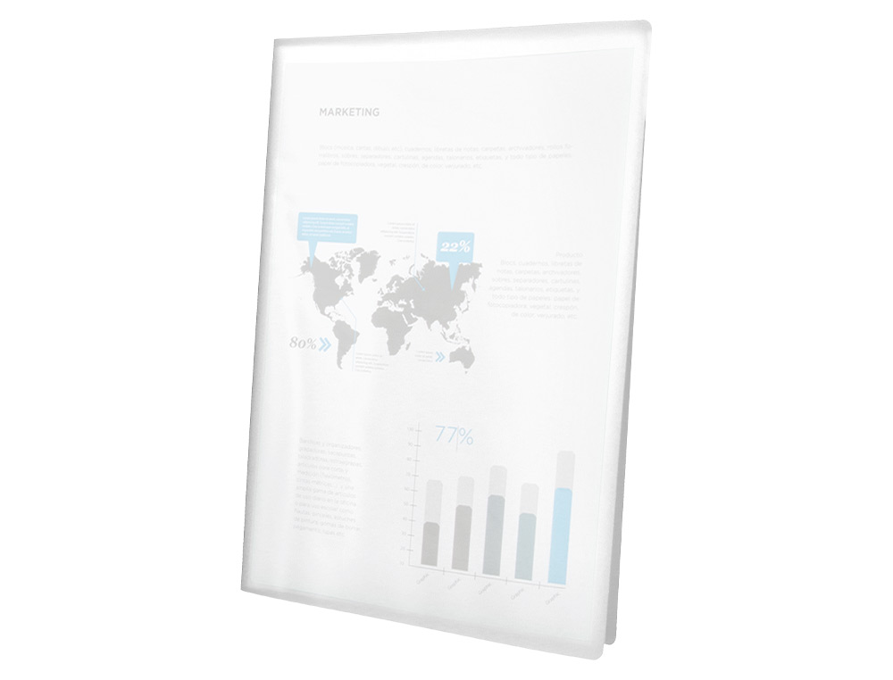 PROTGE-DOCUMENTS LIDERPAPEL POLYPROPYLNE COUVERTURE FLEXIBLE 30 POCHETTES FIXES A4 210X297MM TRANSPARENT