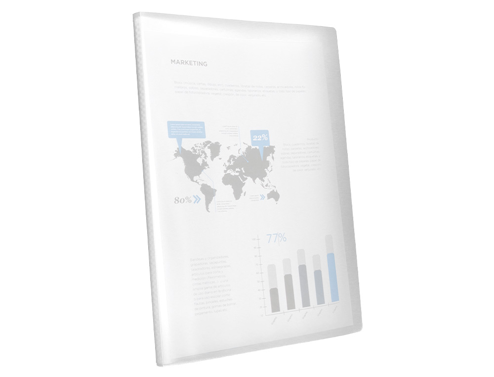 PROTGE-DOCUMENTS LIDERPAPEL POLYPROPYLNE COUVERTURE FLEXIBLE 30 POCHETTES FIXES A4 210X297MM TRANSPARENT