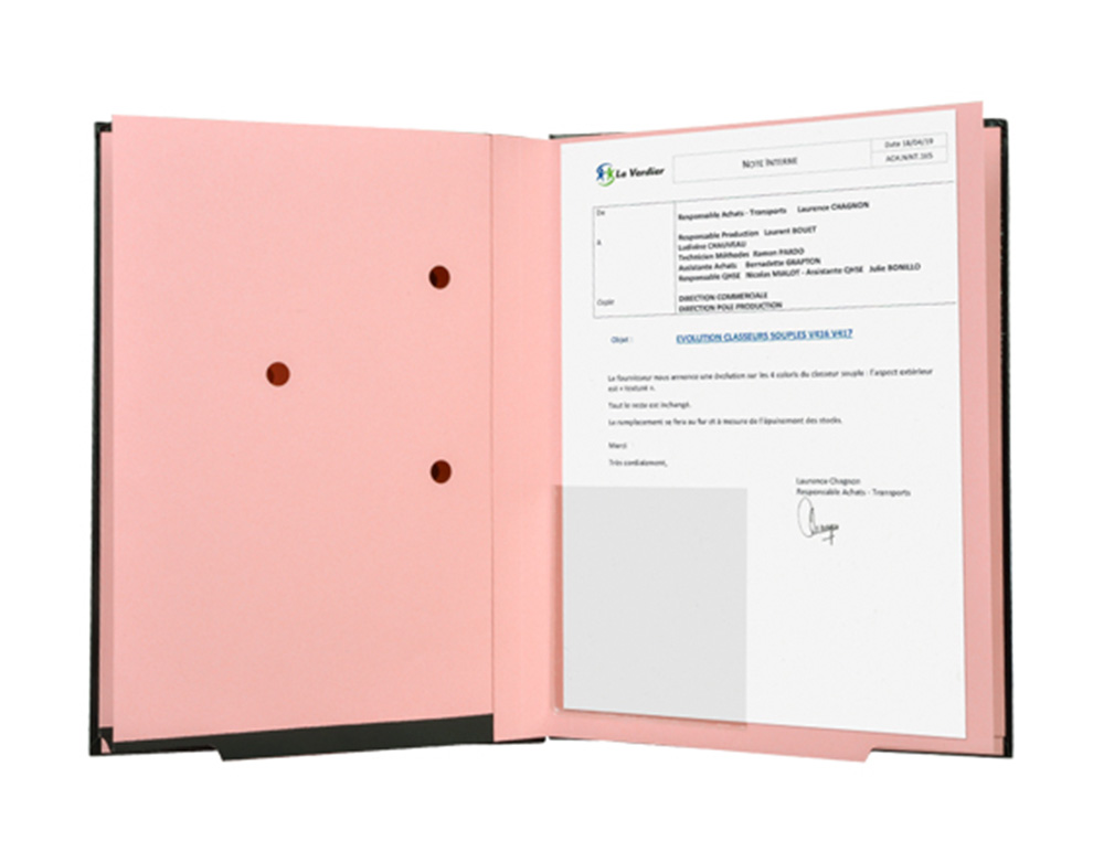PARAPHEUR EXTENDOS CLIP'S JR 16 COMPARTIMENTS COUVERTURE PLASTIFIE REMBORDE INTRIEUR BUVARD ROSE 270X330MM NOIR