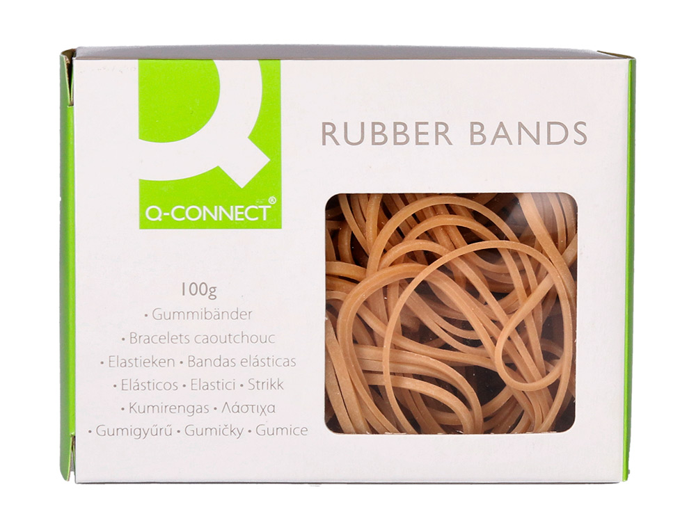 BRACELET CAOUTCHOUC Q-CONNECT N.6 60X2MM BOTE FENTRE 100G