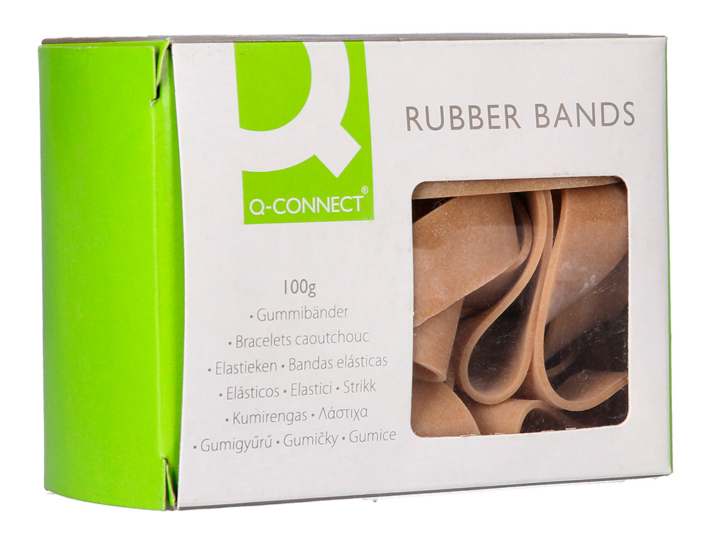 BRACELET CAOUTCHOUC Q-CONNECT N.18 180X16MM BOÎTE FENÊTRE 100G