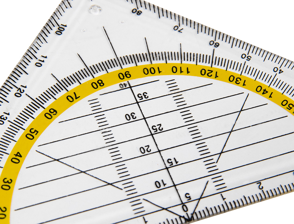 ÉQUERRE GÉOMÉTRIE LIDERPAPEL GRADUÉE LONGUEUR CÔTÉ MAJEUR 50CM DIMENSION HYPOTÉNUSE 16CM PLASTIQUE SANS PRÉHENSION FIXE