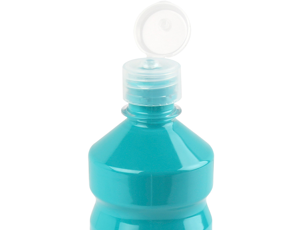GOUACHE SCOLAIRE LIDERPAPEL LIQUIDE LAVABLE FERMETURE SCURIT BRILLANTE COLORIS TURQUOISE FLACON 500ML