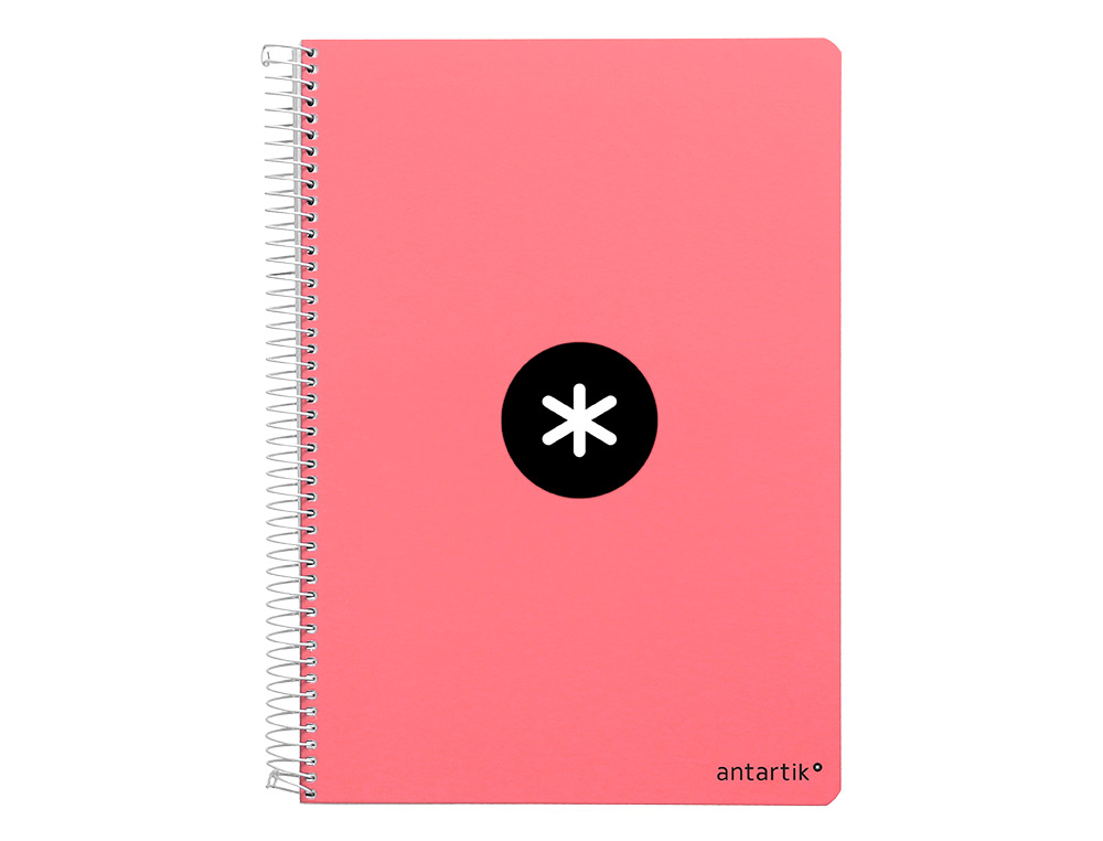 CAHIER SPIRALE ANTARTIK A5 240P 100G COUVERTURE          REMBORDEE SEYES MICROPERFORE  CORAIL